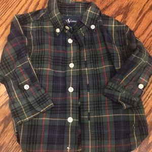 Ralph Lauren Baby Boy Green Plaid Shirt